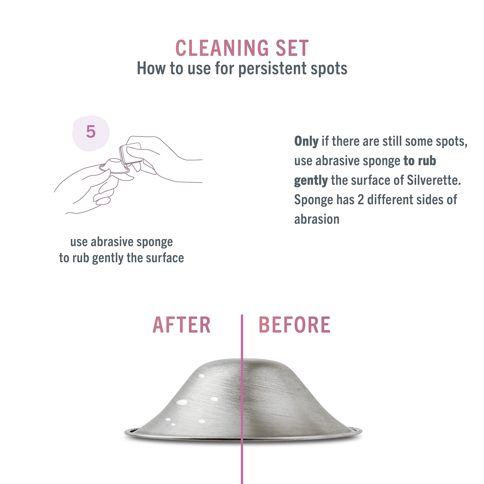 How to use the Silverette Cleaning Set for persistent spots, with a before-and-after of a tarnished silver nursing cup